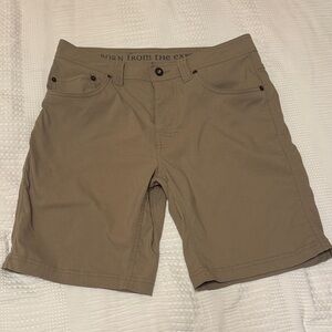 Prana Men's Khaki Flat Front Shorts
